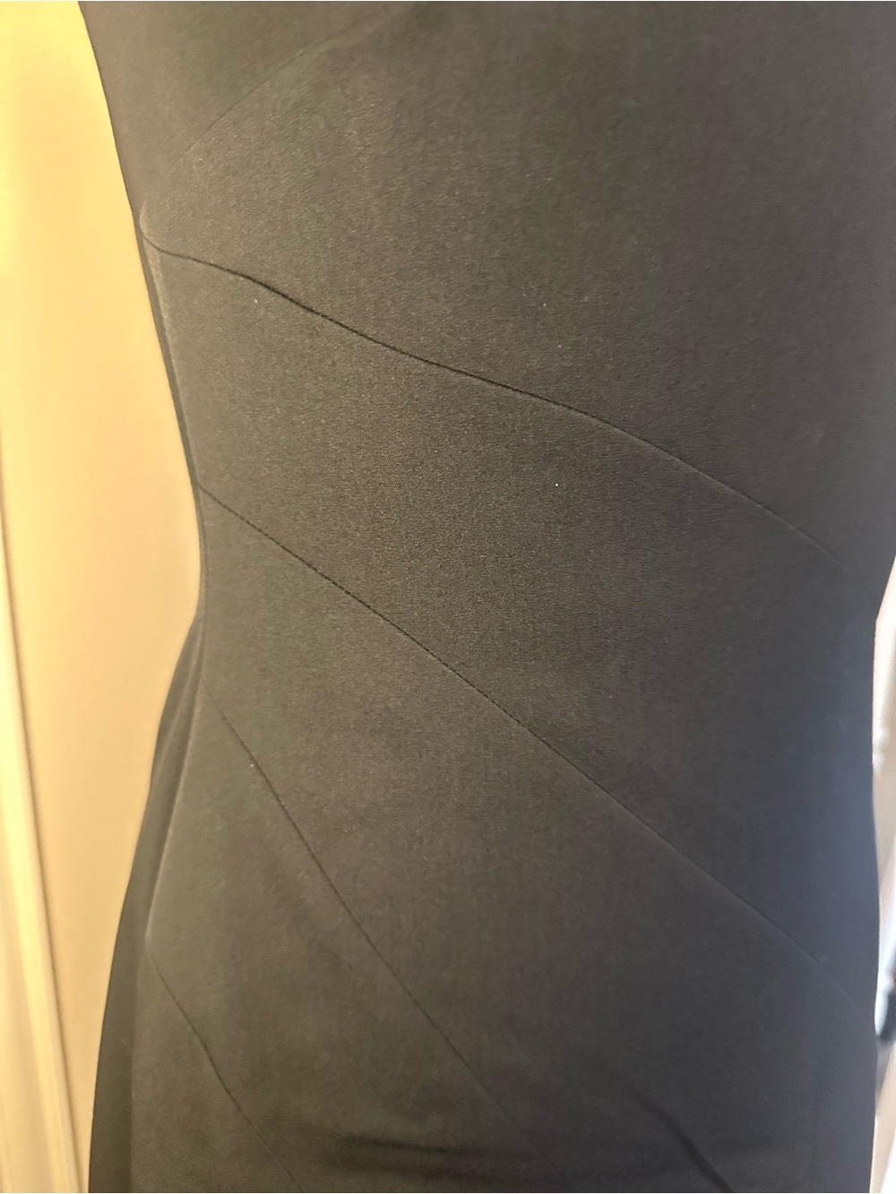 BCBGMAXAZRIA Black Strapless Asymmetrical Hem Formal Dress Gown Size 8 - Picture 3 of 12